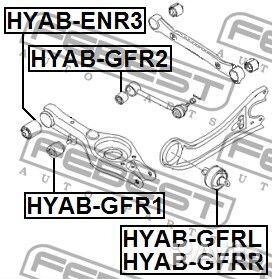 Сайлентблок заднего продольного рычага левый