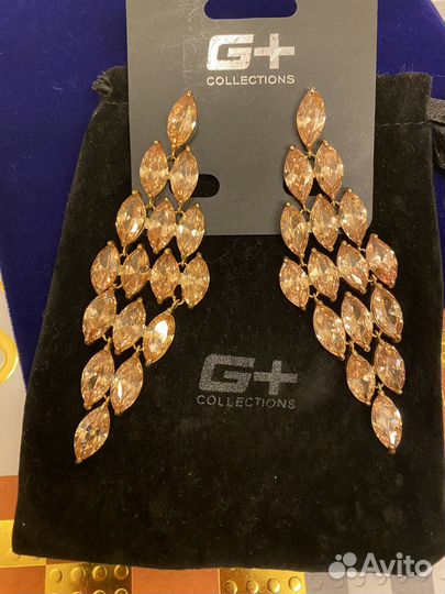 Серьги вечерние кристаллы Swarovski