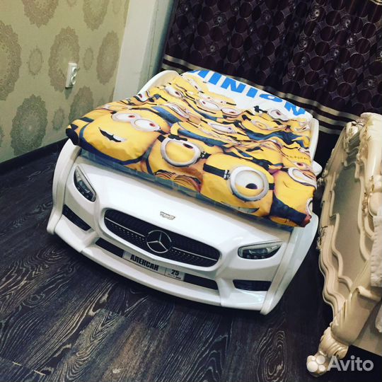 Кровать 3D пластиковая с подсветкой EVO Мерс белый