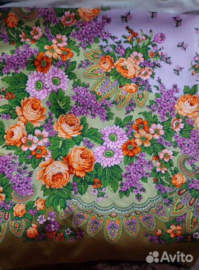 Павловопасадский платок, шерсть 100