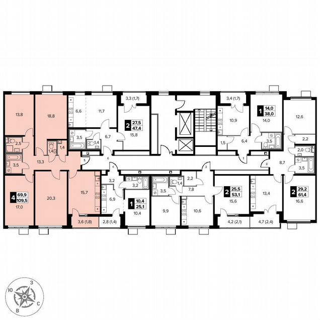 4-к. квартира, 109,5 м², 16/24 эт.