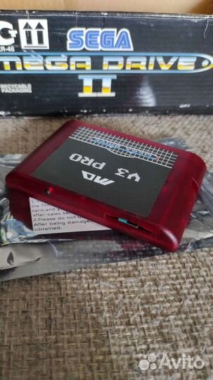 Топовый flash картридж Sega MD v3 PRO красный