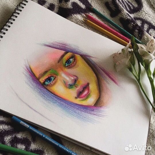 Портрет цветными карандашами на заказ