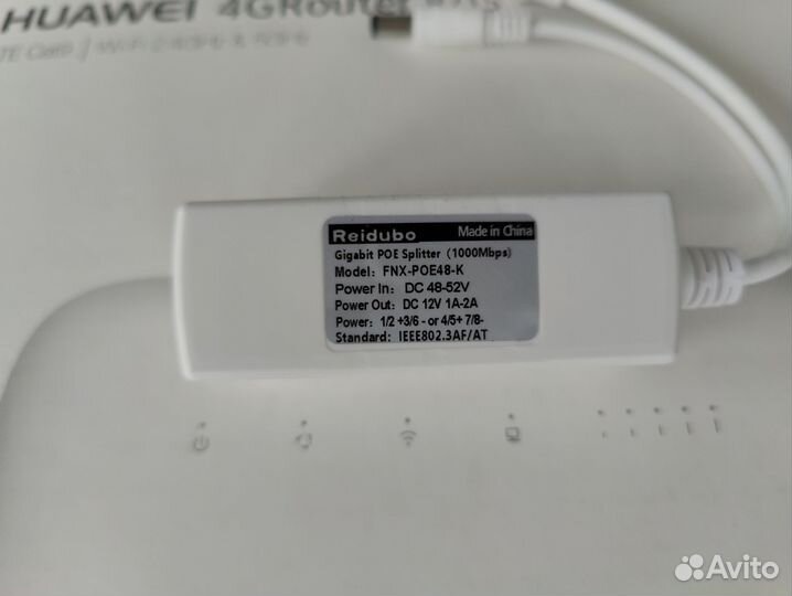 PoE сплиттер 1000Мбит/с, 12V 2A (ieee 802.3AF/AT)