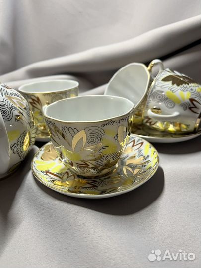 Кофейный сервиз лфз золотые ромашки
