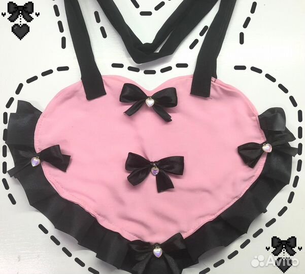 Сумка сердце ручной работы jirai kei