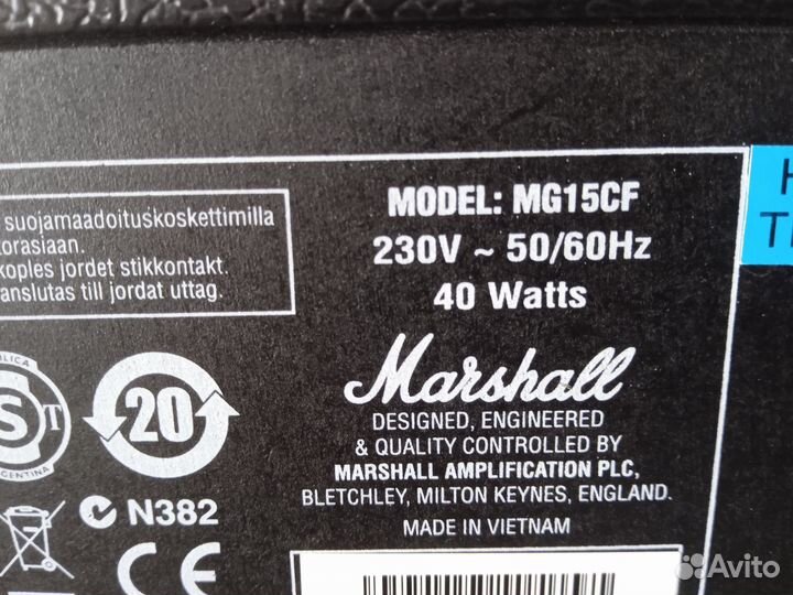 Комбоусилитель Marshall MG15CF