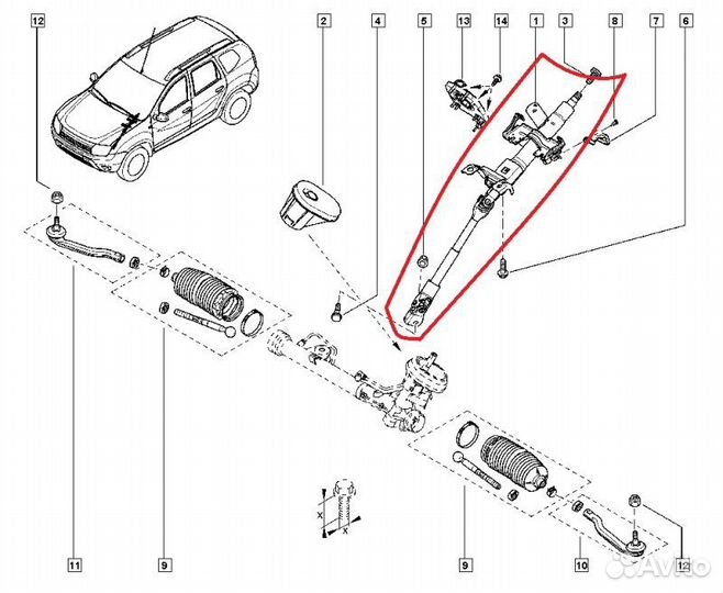 Рулевая колонка Renault Duster легковой универсал