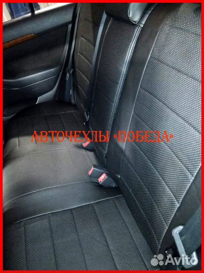 Чехлы Toyota Avensis 2 из экокожи чёрные Классика