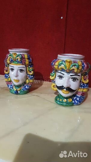 Ваза.Кашпо.Для цветов.Сицилия.Ручная работа.Винтаж