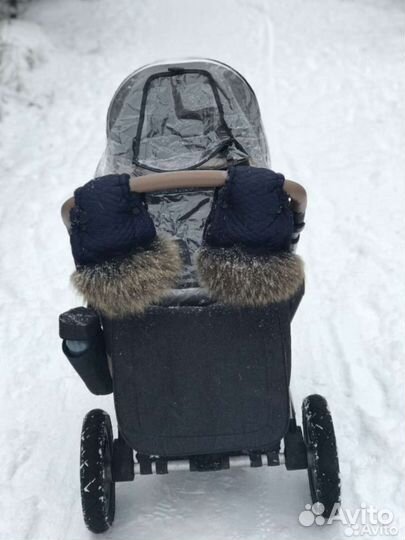 Муфта варежки с мехом