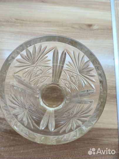 Хрустальная ваза времён СССР тяжёлая