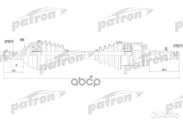 Полуось прав BMW: E46 2.5xi-3.0xd 00-05 PDS4621
