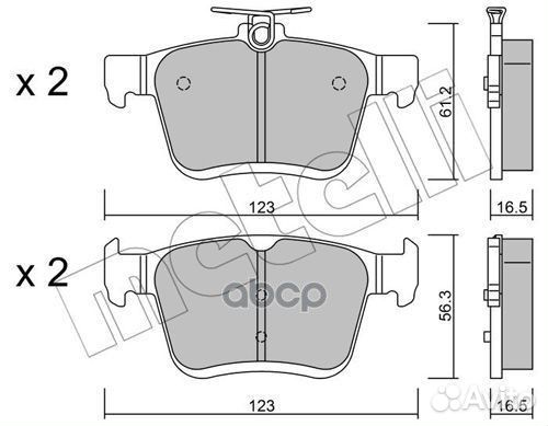 22-0951-0 колодки дисковые задние Audi A3, VW