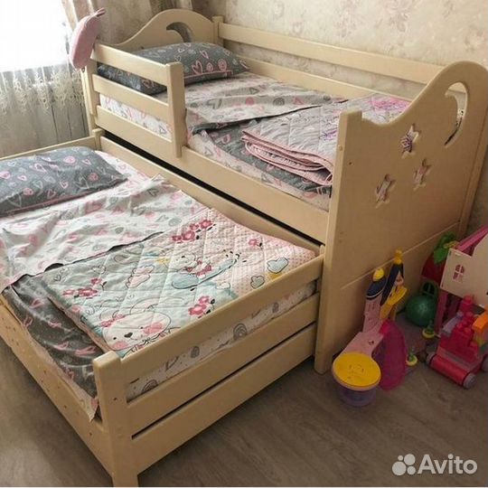 Выдвижная детская кровать Якорь с матрасом