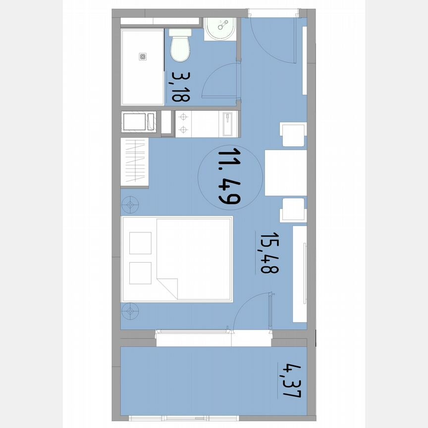 1-к. апартаменты, 23 м², 11/13 эт.