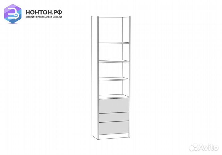 Стеллаж Альфа 09.137 солнечный свет / темно-серый