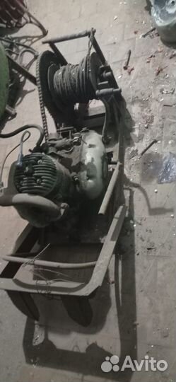 Мотолебедка с тросом для конного плуга