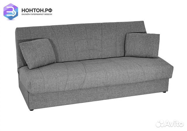 Диван книжка Ручеек рогожка серая