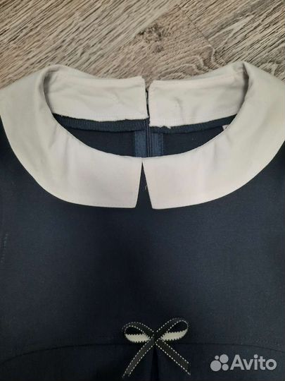 Школьный темно-синий сарафан для девочки 140