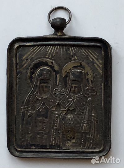 Икона серебро панагия старинная
