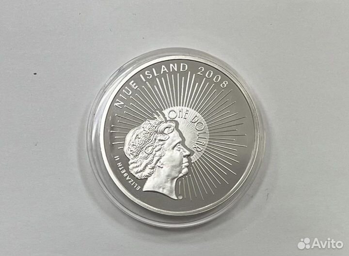 Ниуэ 1 доллар 2008 Морской порт Сочи серебро