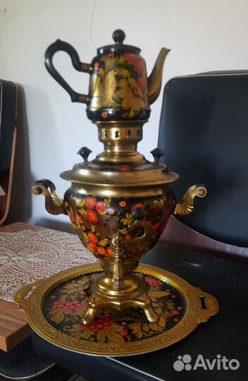 Самовар электрический расписной Хохлома