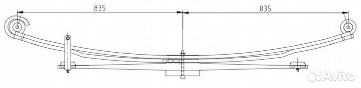 Рессора 2-x лист. задн. в сборе с с/б 35C1 RS-6