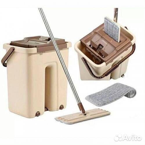 Швабра с ведром 8л полоскание и отжим