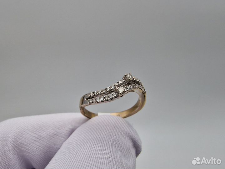 Золотое Кольцо 750 пробы с бриллиантами. Рассрочка