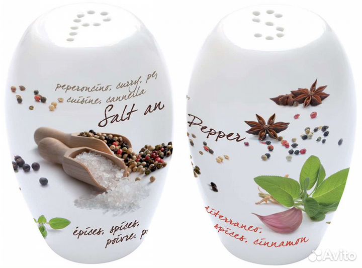 Набор фарфоровый для специй солонка, перечница