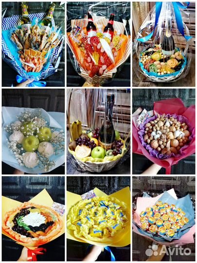 Съедобные букеты, подарочные наборы