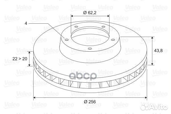 Диск тормозной 297455 Valeo