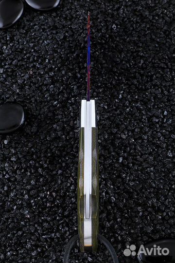 Нож складной Филин дамаск торцевой с воронением на