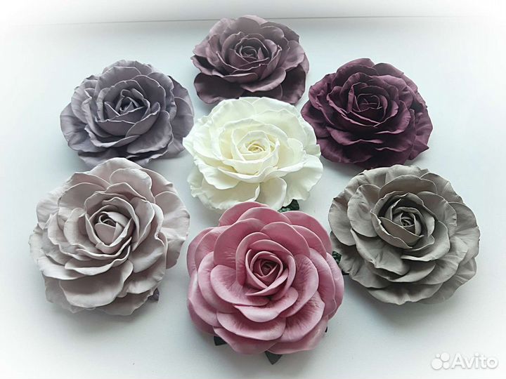 Заколка для волос. Роза из фоамирана