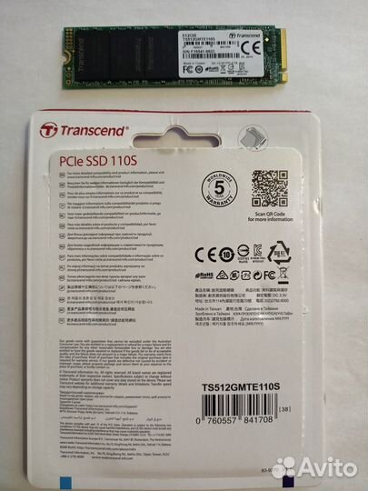 SSD диск Transcend M.2 110S 512 Гб Gen3 x4 TLC