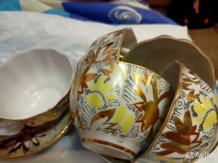 Чайный сервиз лфз золотые ромашки