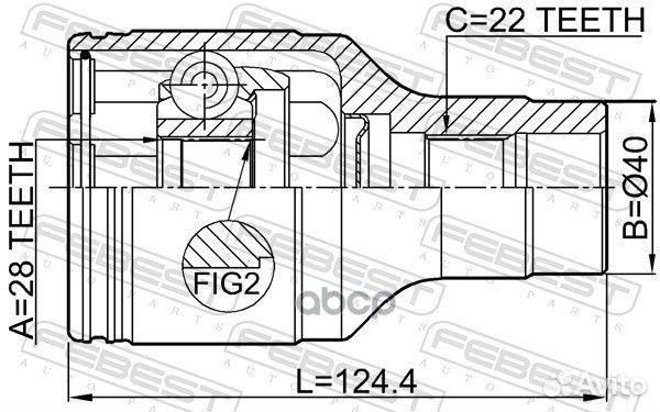 Шрус внутренний правый 28X40X22 0711RM415RH Febest