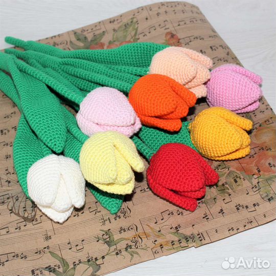 Тюльпан вязаный крючком - Игрушки вязаные Цветы