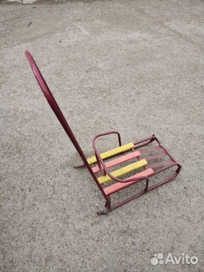 Санки металлическик с ручкой