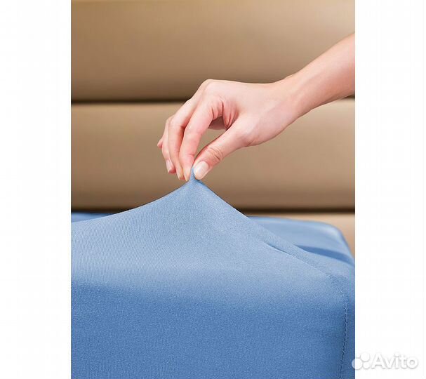 Простынь GoodNight Трикотаж 200х200х20 Синий на ре