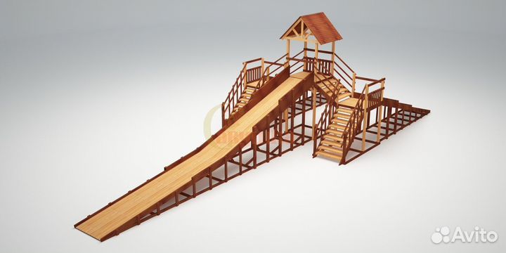 Зимняя деревянная горка Зима-11