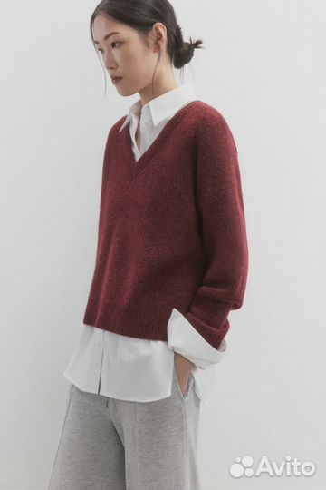 Шерстяной джемпер с v-вырезом BeFree