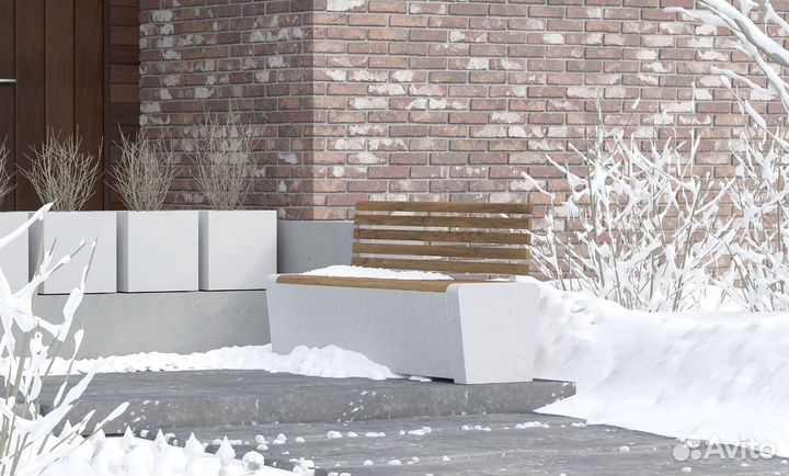 Лавочка садовая из бетона