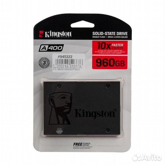 Твердотельный накопитель SSD 960Gb, SATA III, 2.5