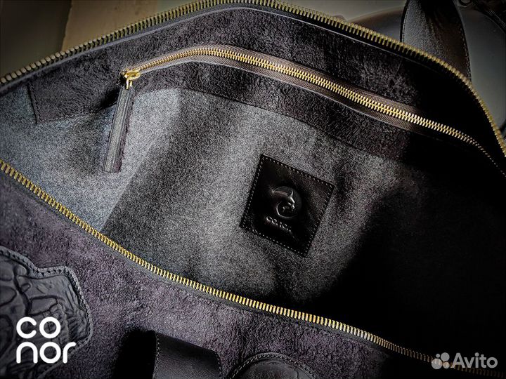 Дорожная кожаная сумка с черепами,Skull,черная, ру