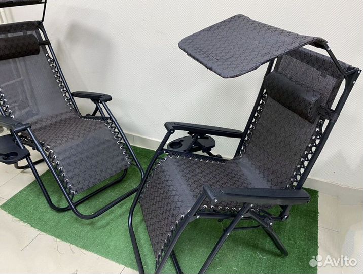 Кресло шезлонг с козырьком Складное Новое