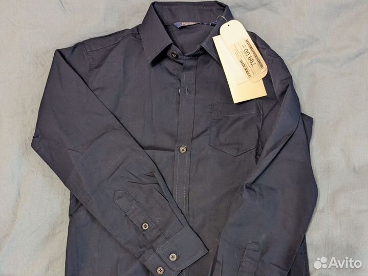 Рубашка для мальчика 128 синяя