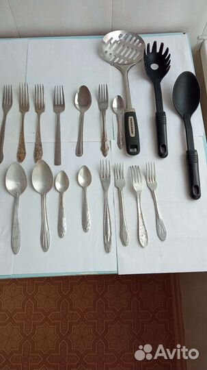 Ложки и вилки, деревянные, нерж, алюм. СССР