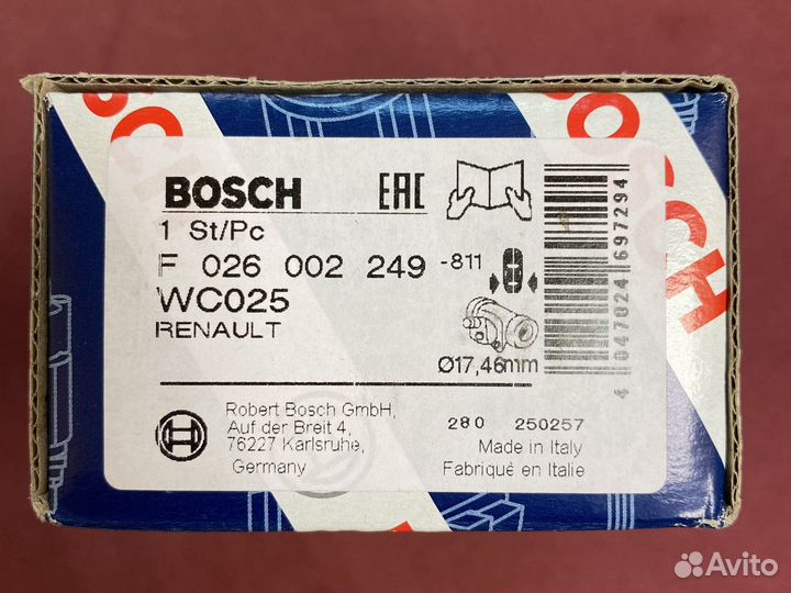 Цилиндр задний тормозной bosch Логан Сандеро